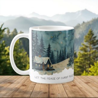 Faith Scripture Colossians 3:15 Cabin Mug コーヒーマグカップ