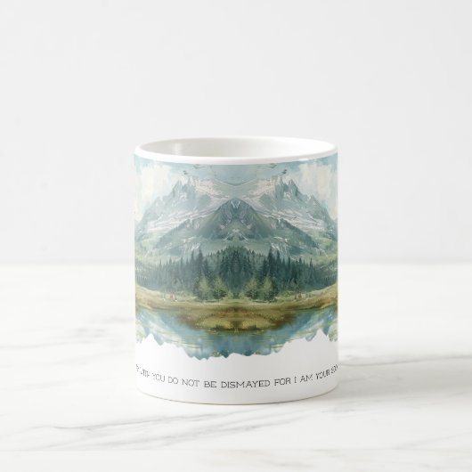 Faith Scripture Isaiah 41:10 Mountain Mug コーヒーマグカップ (中央)
