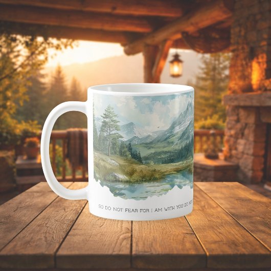 Faith Scripture Isaiah 41:10 Mountain Mug コーヒーマグカップ