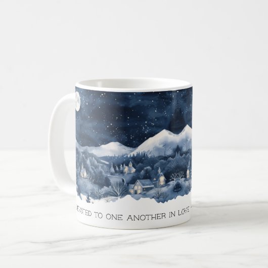 Faith Scripture Snow Mountain Romans 12:10 Mug コーヒーマグカップ (正面左)