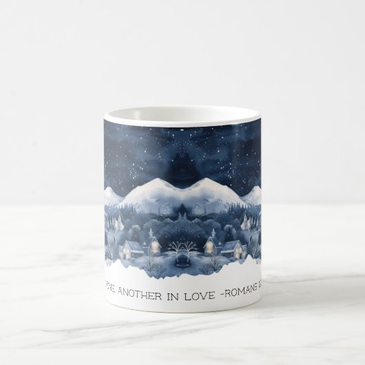 Faith Scripture Snow Mountain Romans 12:10 Mug コーヒーマグカップ (中央)