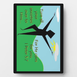 Faith Series 1st Peter 5:7聖なる書物、 経典アートプラーク フォトプラーク