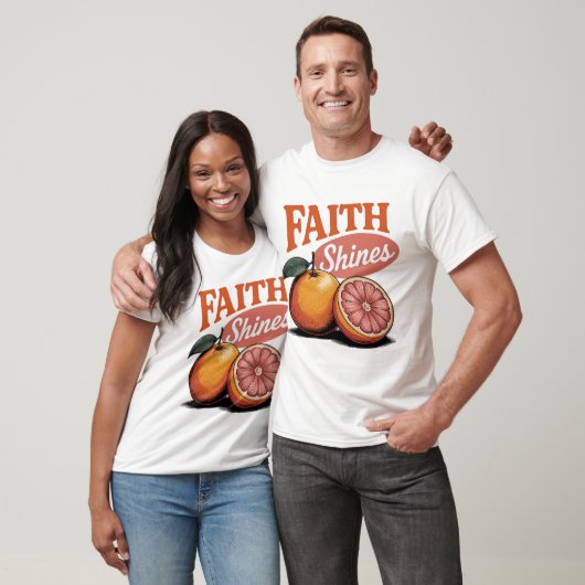 Faith Shines Orange Grapefruit Retro Christian Tee Tシャツ (ユニセックス)