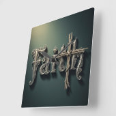 Faith Square Acrylic Wall Clock -Religious decor スクエア壁時計 (傾斜)