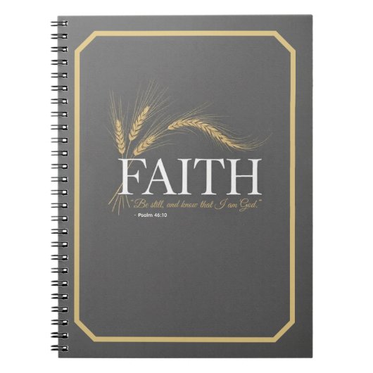 "Faith" Statement Journal - Minimalist Typography  ノートブック (正面)