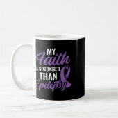 Faith Stronger Than Epilepsy Epilepsy Awareness Pa コーヒーマグカップ (左)