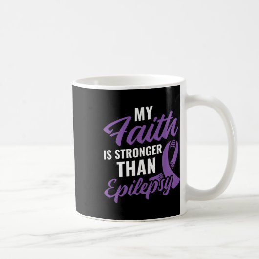 Faith Stronger Than Epilepsy Epilepsy Awareness Pa コーヒーマグカップ (右)