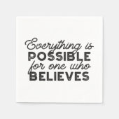 Faith Unbounded - 'Everything is Possible'引用文 スタンダードカクテルナプキン (正面)