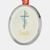“Faith” Watercolor Christmas Ornament メタルオーナメント (左)