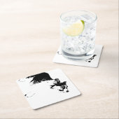 Faithful Gaze in Fall Shadows スクエアペーパーコースター (インサイチュ)