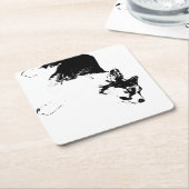 Faithful Gaze in Fall Shadows スクエアペーパーコースター (アングル)