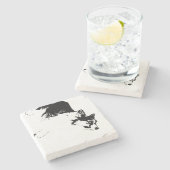 Faithful Gaze in Fall Shadows ストーンコースター (横)