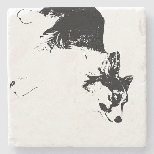 Faithful Gaze in Fall Shadows ストーンコースター (正面)