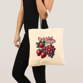 Faithful Roots Strawberry Grapes Vintage Tee トートバッグ (正面(商品))