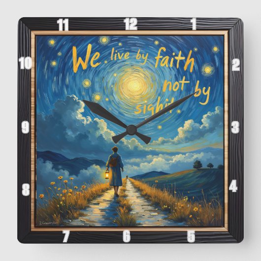 Faith's Journey: Beyond What's Seen スクエア壁時計 (正面)