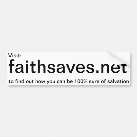 Faithsaves.netのプロモーションのステッカー バンパーステッカー (正面)