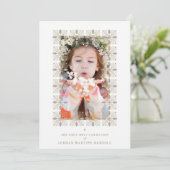 Fake Gold Effect Fancy Ornament Lace Effect Modern 招待状 (スタンド正面)