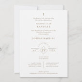 Fake Gold Effect Fancy Ornament Lace Effect Modern 招待状 (裏面)