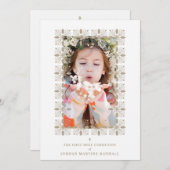 Fake Gold Effect Fancy Ornament Lace Effect Modern 招待状 (正面/裏面)