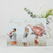 Fake Gold Minimalist Happy Holidays Modern Script  (スタンド正面)