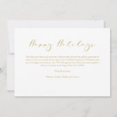 Fake Gold Minimalist Happy Holidays Modern Script  (裏面)