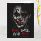 “Fake Smile, Real Pain: The Truth Behind Man カード (黄色い花)
