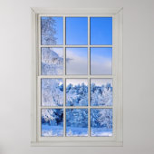 Fake  Window Illusion - Fresh Snow Scene Poster ポスター (正面)