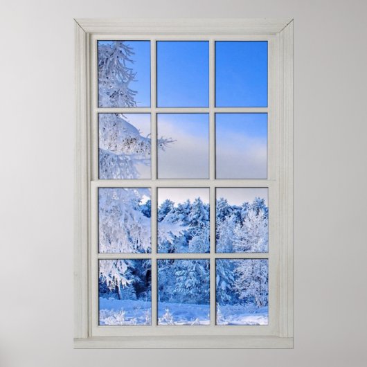 Fake  Window Illusion - Fresh Snow Scene Poster ポスター (正面)