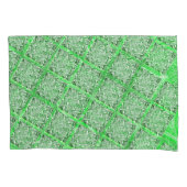Fakes folhagens verdes, fake azulejo, quadras. 枕カバー (正面左)