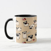 Fakwn Pug Pattern Mugsかわいいギフトfor Pug owners マグカップ (左)
