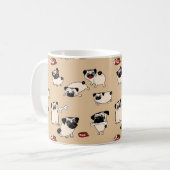 Fakwn Pug Pattern Mugsかわいいギフトfor Pug owners マグカップ (正面左)