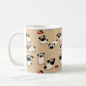 Fakwn Pug Pattern Mugsかわいいギフトfor Pug owners マグカップ (左)