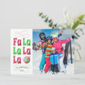 FaLaLa水色、編集可能グリーティング背面 シーズンカード (スタンド正面)