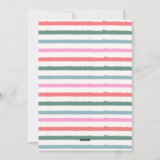 Falala Pastel Checkered Pattern Christmas Photo シーズンカード (裏面)