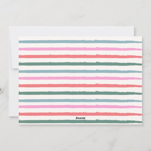 Falala Pastel Checkered Pattern Christmas Photo シーズンカード (裏面)