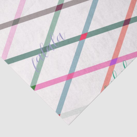 Falala Pastel Colors Checkered Pattern Christmas 薄葉紙 (詳細)