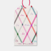 Falala To and From Checkered Pattern Christmas ギフトタグ (正面)