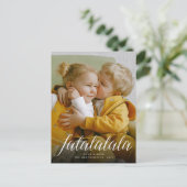 Falalalalaのシンプルな原稿の休日の写真の郵便はがき シーズンポストカード (スタンド正面)