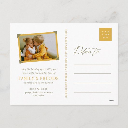 Falalalalaのシンプルな原稿の休日の写真の郵便はがき シーズンポストカード (裏面)