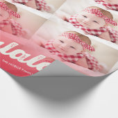 Falalalalaの赤くグラデーションなクリスマスの写真のコラージュ ラッピングペーパー (角)