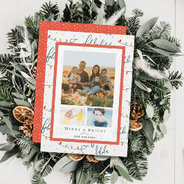 Falalalalaクリスマスライトクリスマス3フォトカード 招待状