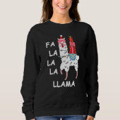 Falalalala Llama Llamaクリスマスファミリーマッチング スウェットシャツ (正面)
