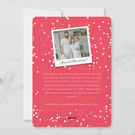 Falalalalalaおもしろいスクリプトピンクのクリスマスモダン写真 シーズンカード (裏面)