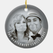 Falalalalalaグランジスはっきりしたト写真赤クリスマス セラミックオーナメント (裏面)