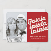 Falalalalalaスクリプトはっきりしたおもしろいクラシッククリスマスフォト シーズンカード (正面)