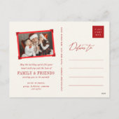 Falalalalalaスクリプトはっきりしたおもしろいクラシッククリスマスフォト シーズンポストカード (裏面)