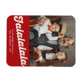 Falalalalalaスクリプトはっきりしたおもしろいクラシッククリスマスフォト マグネット (横)