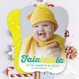 Falalalalalaライムスグラデーションクリプトおもしろいクリスマスフォト シーズンカード