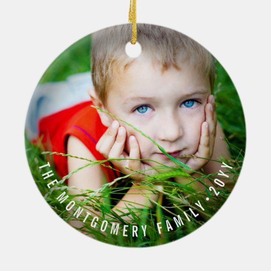 Falalalalala緑のスクリプグラデーショント写真はっきりしたクリスマス セラミックオーナメント (裏面)