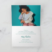 Falalalalala緑のスクリプトグラデーションおもしろいクリスマスフォト シーズンカード (内部)